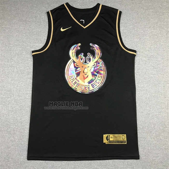 Maglia
 Giannis Antetokounmpo NO 34 Milwaukee Bucks Golden Edition 2021-22 Nero
